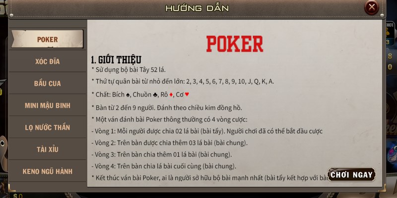 B52 hướng dẫn cách cược poker cho người chơi