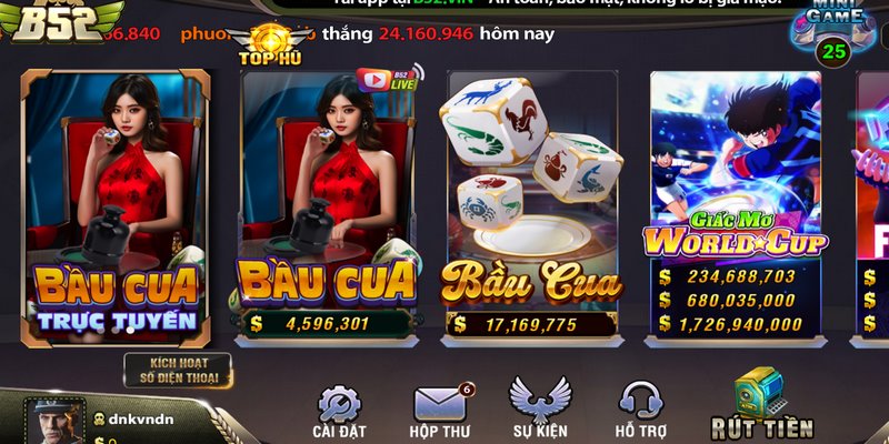 Bầu cua b52 là trò thành công nhất tại cổng game