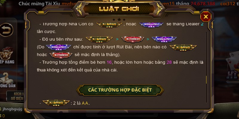 Một ván game xì dách diễn ra khá nhanh chóng